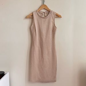 Tan, cut out dress
